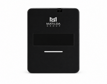 Black electronic device with 'Matilda Group' logo on a white background