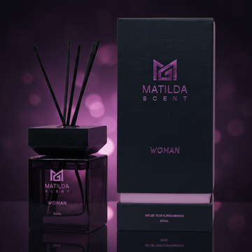 Matilda Scent diffuser and packaging on a white background